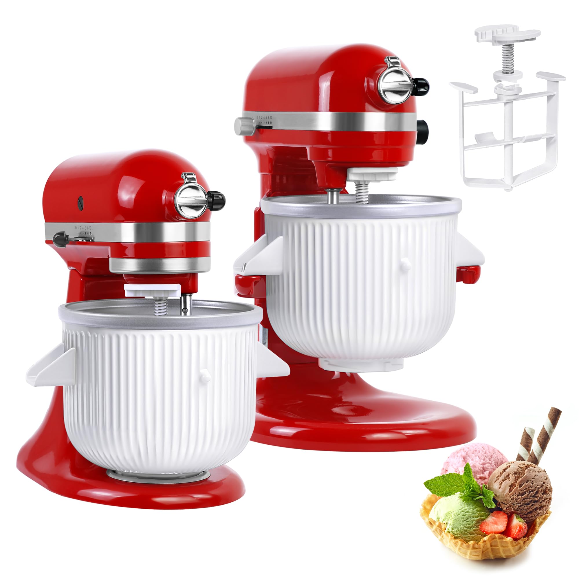 KITOART ice cream maker attachment fits KitchenAid 4.5/5 qt and 6 qt models for versatile use