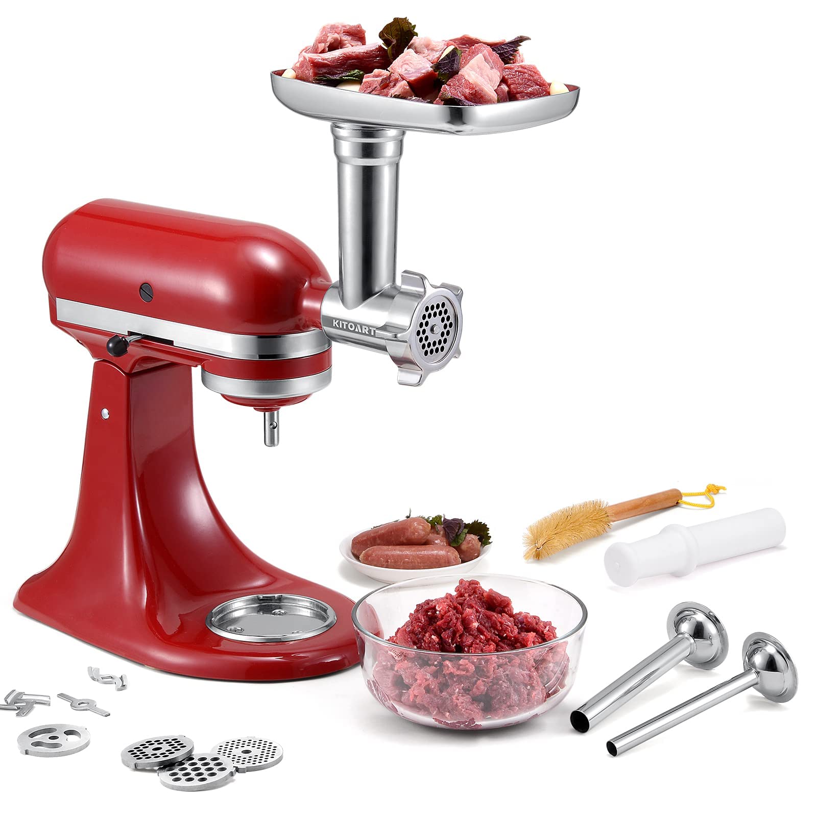 KITOART sausage stuffer tubes set enabling versatile homemade sausages and precise stuffing