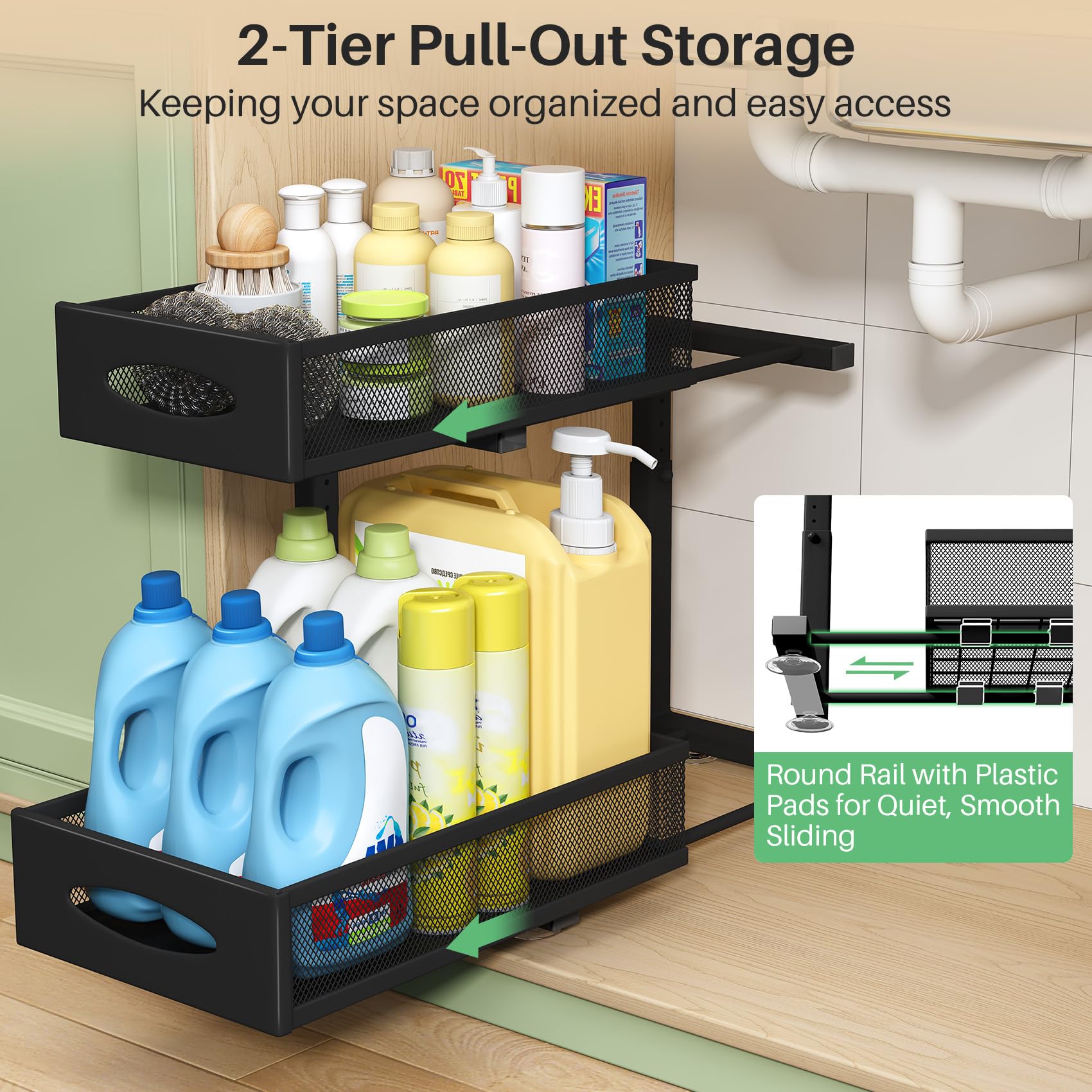 Kitstorack suction cups and nano tapes stabilize the organizer