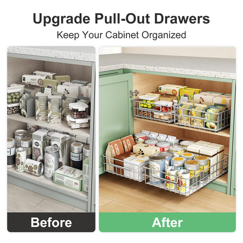 Kitstorack dry goods reach and quick access reduces cabinet chaos.