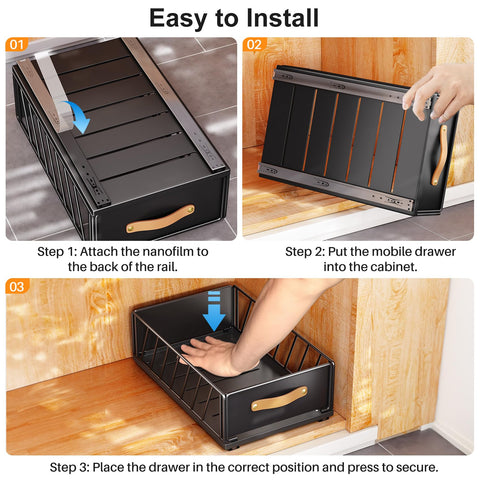 Kitstorack easy-access design helps reach items without kneeling.