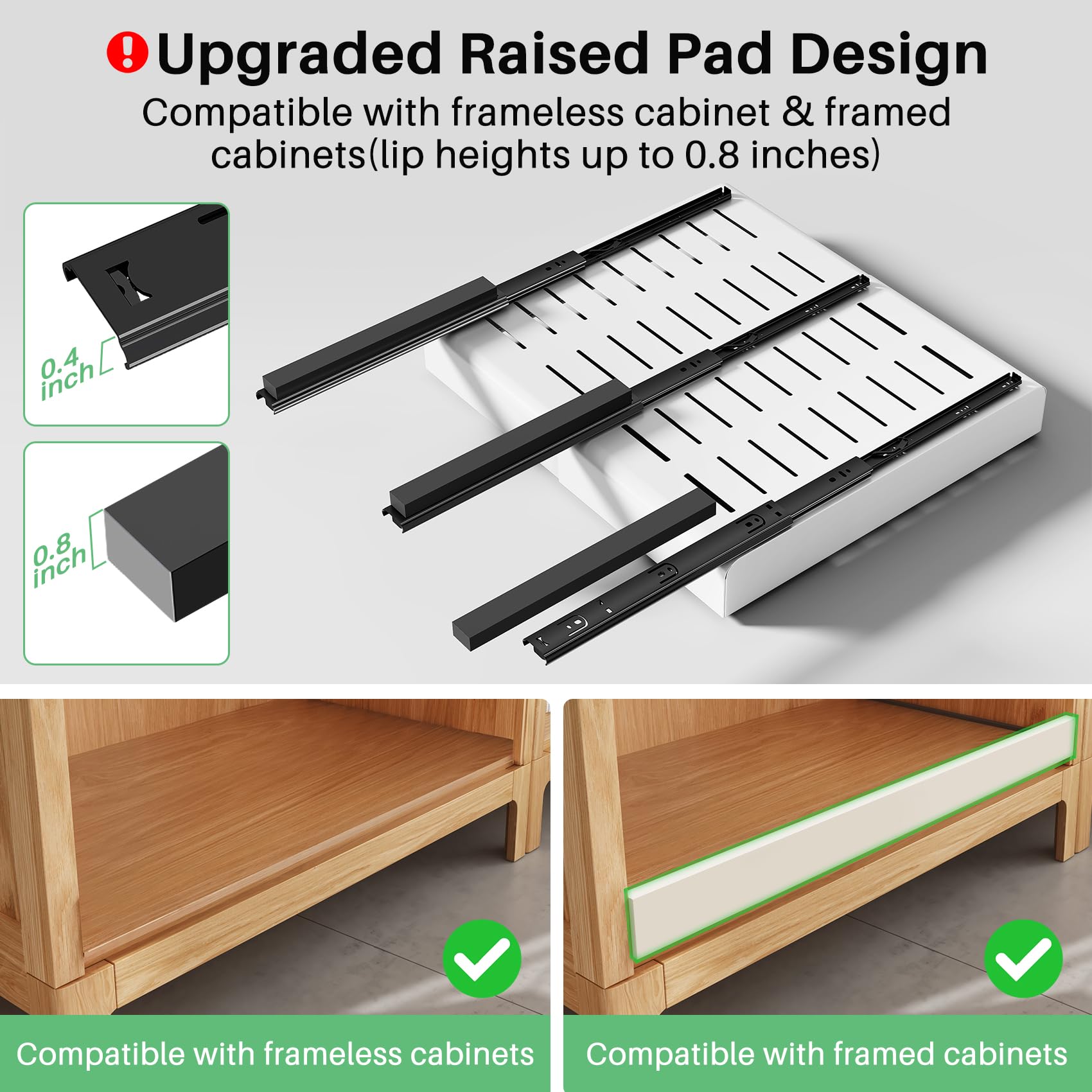 Kitstorack full-extension three-rail system gliding smoothly
