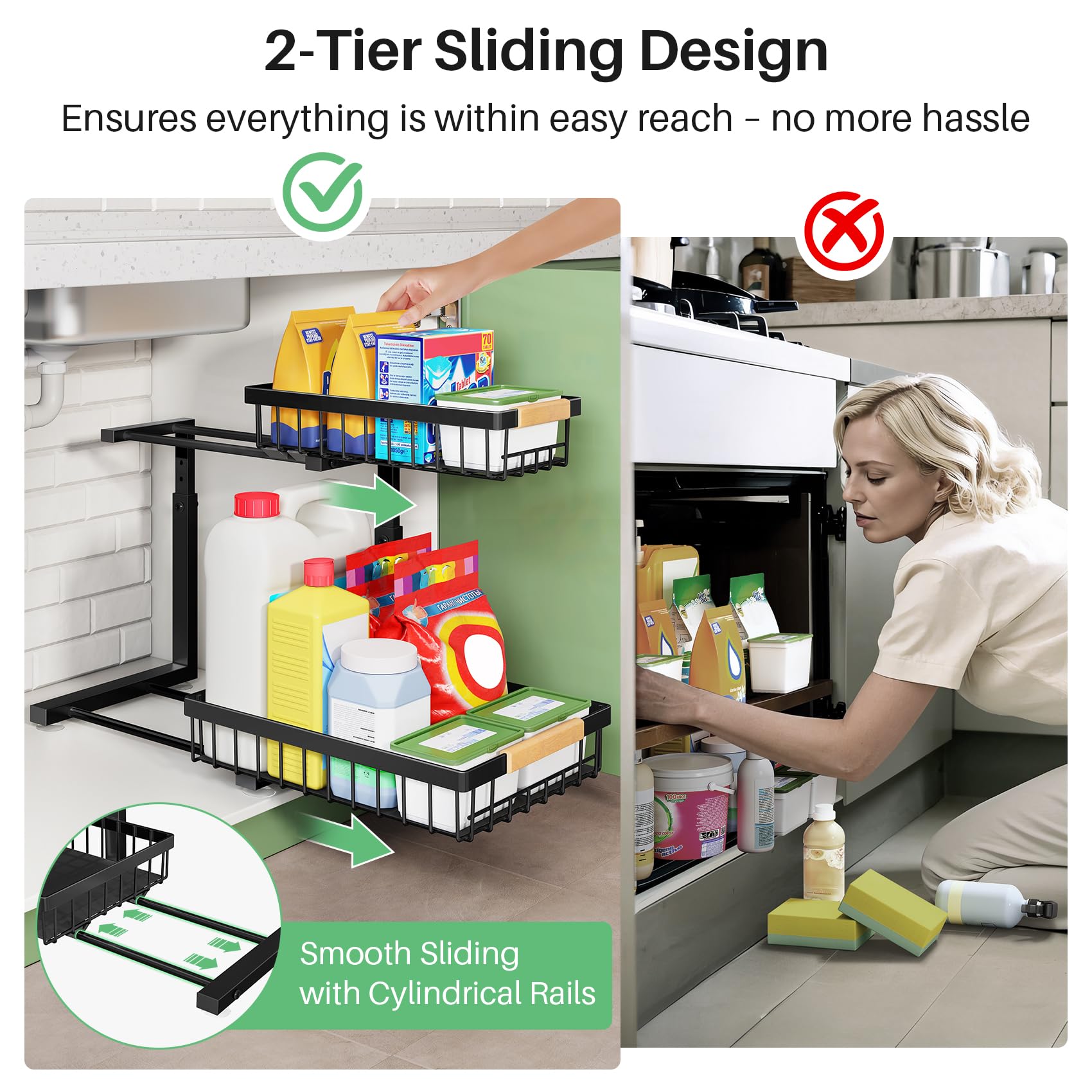 Kitstorack kitchen bathroom organization solution for tidy, accessible spaces.