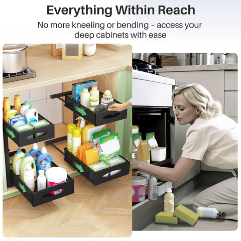 Kitstorack L-shaped design preserves plumbing clearance while maximizing space