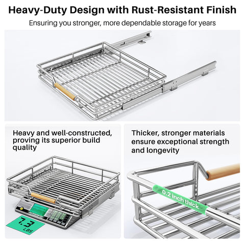 Kitstorack pullout cabinet organizer rust-resistant materials withstand busy kitchens.