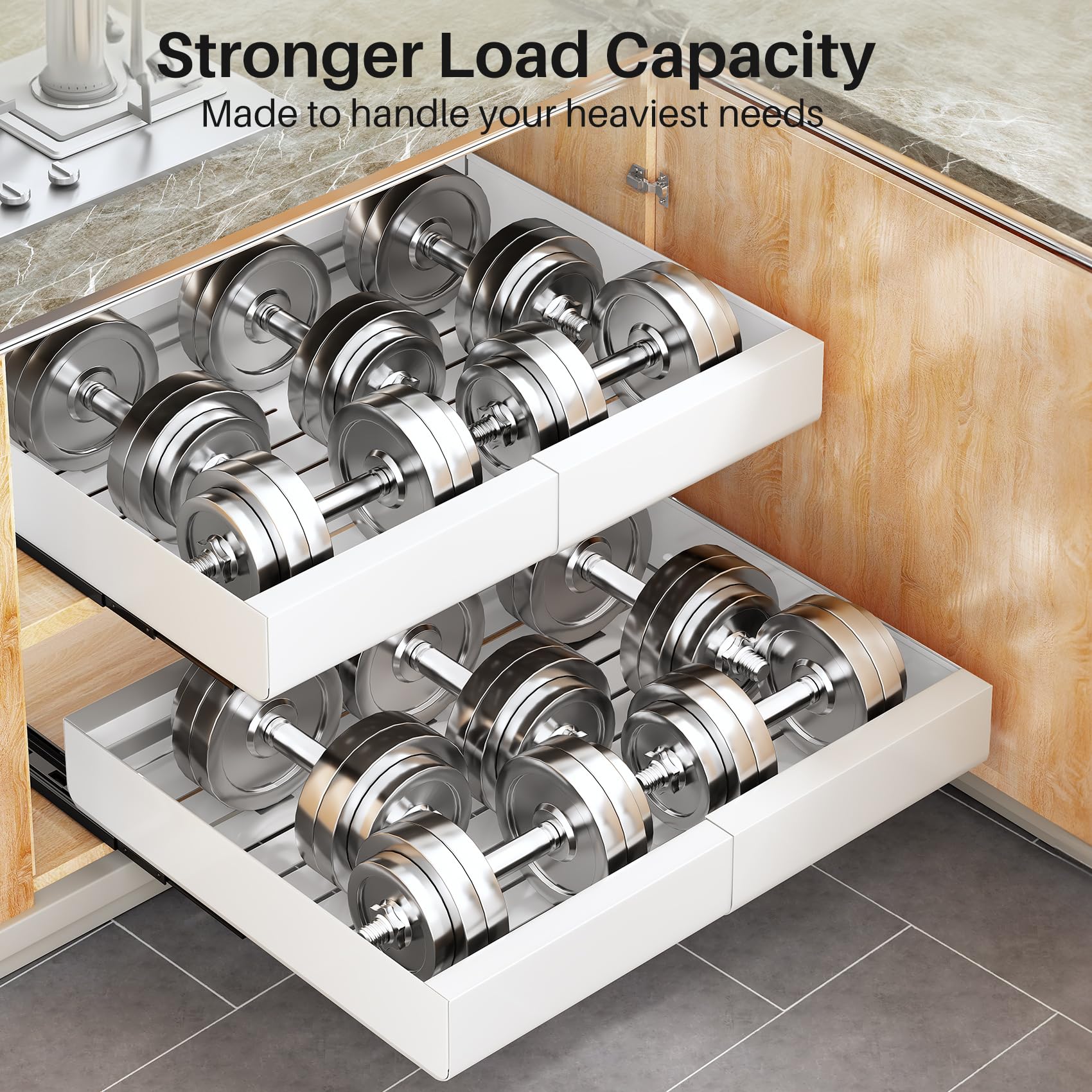 Kitstorack screws included for secure mounting if you prefer drilling