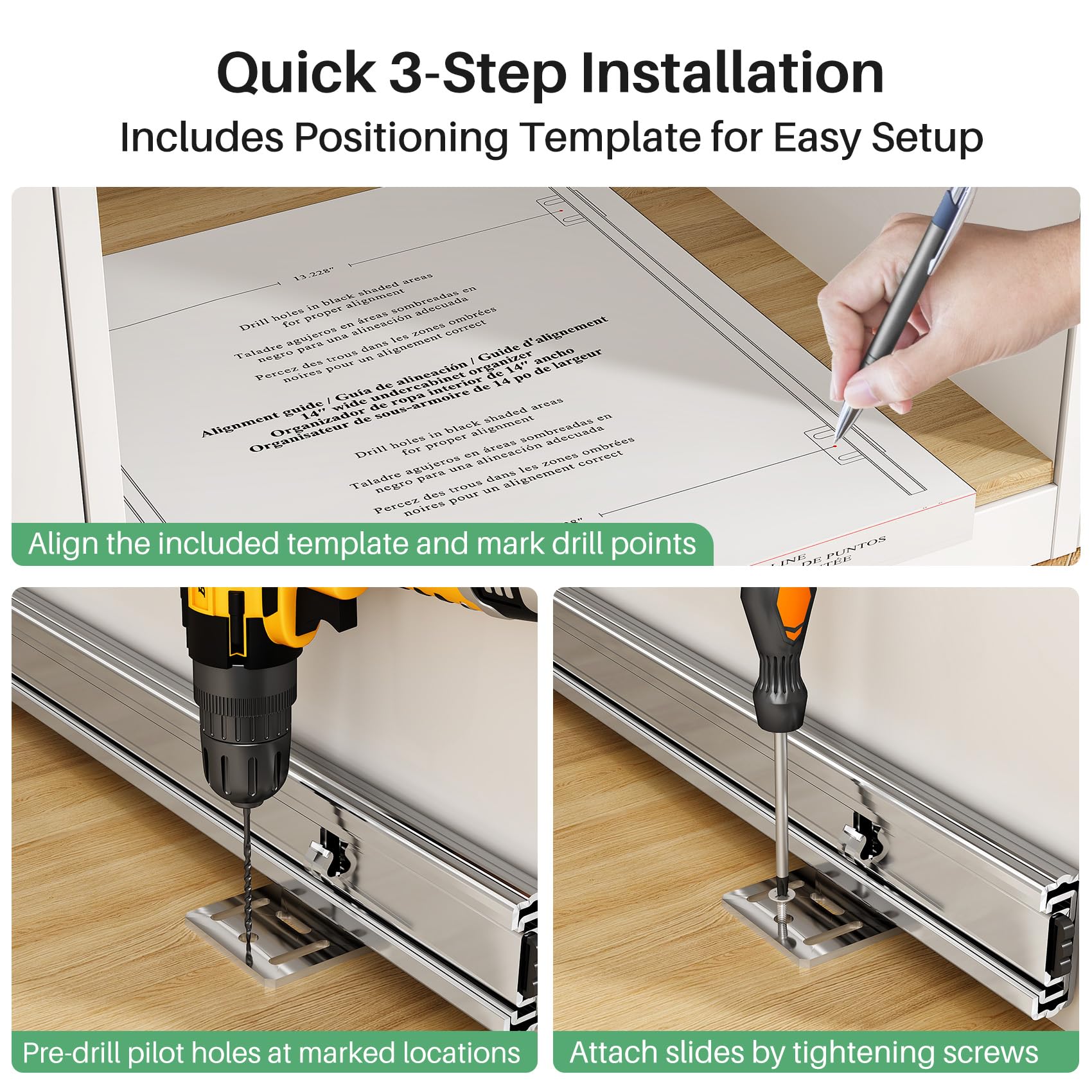 Kitstorack under-cabinet setup shows space-saving, out-of-sight storage.