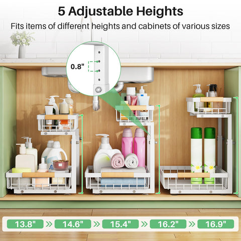 Kitstorack 50 lb capacity supports cleaning supplies with stability.