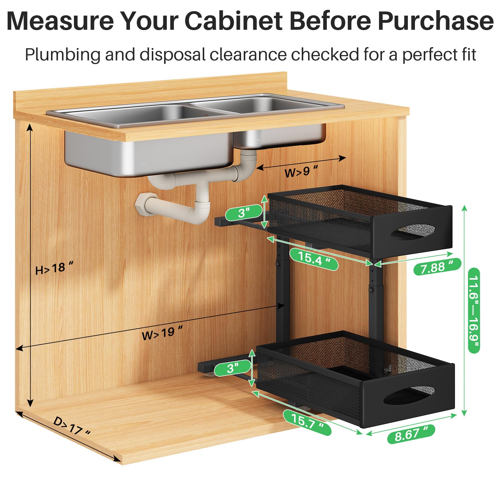 Kitstorack adjustable height levels for versatile cabinet storage
