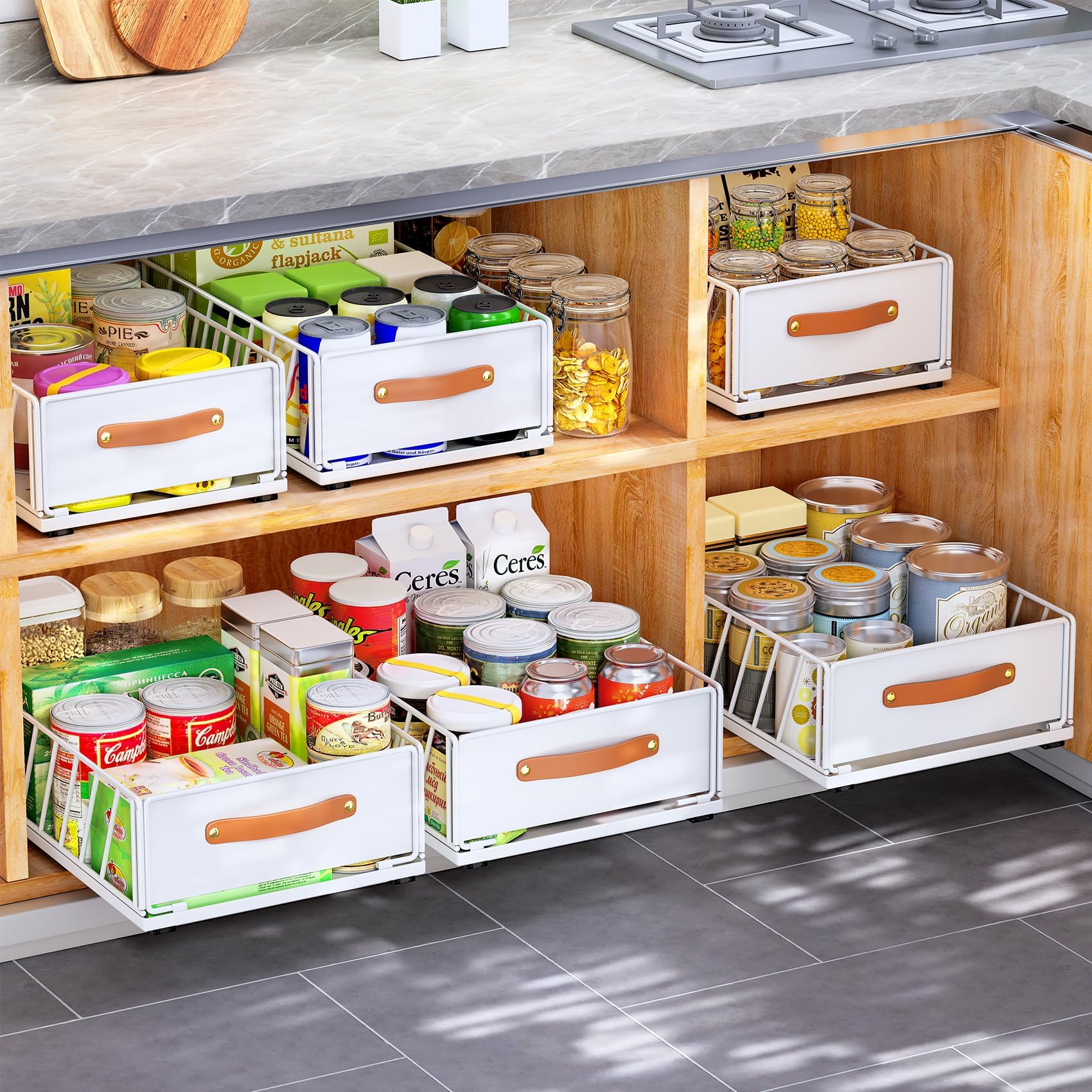 Kitstorack versatile storage for cabinets, pantry, bathroom, and more.