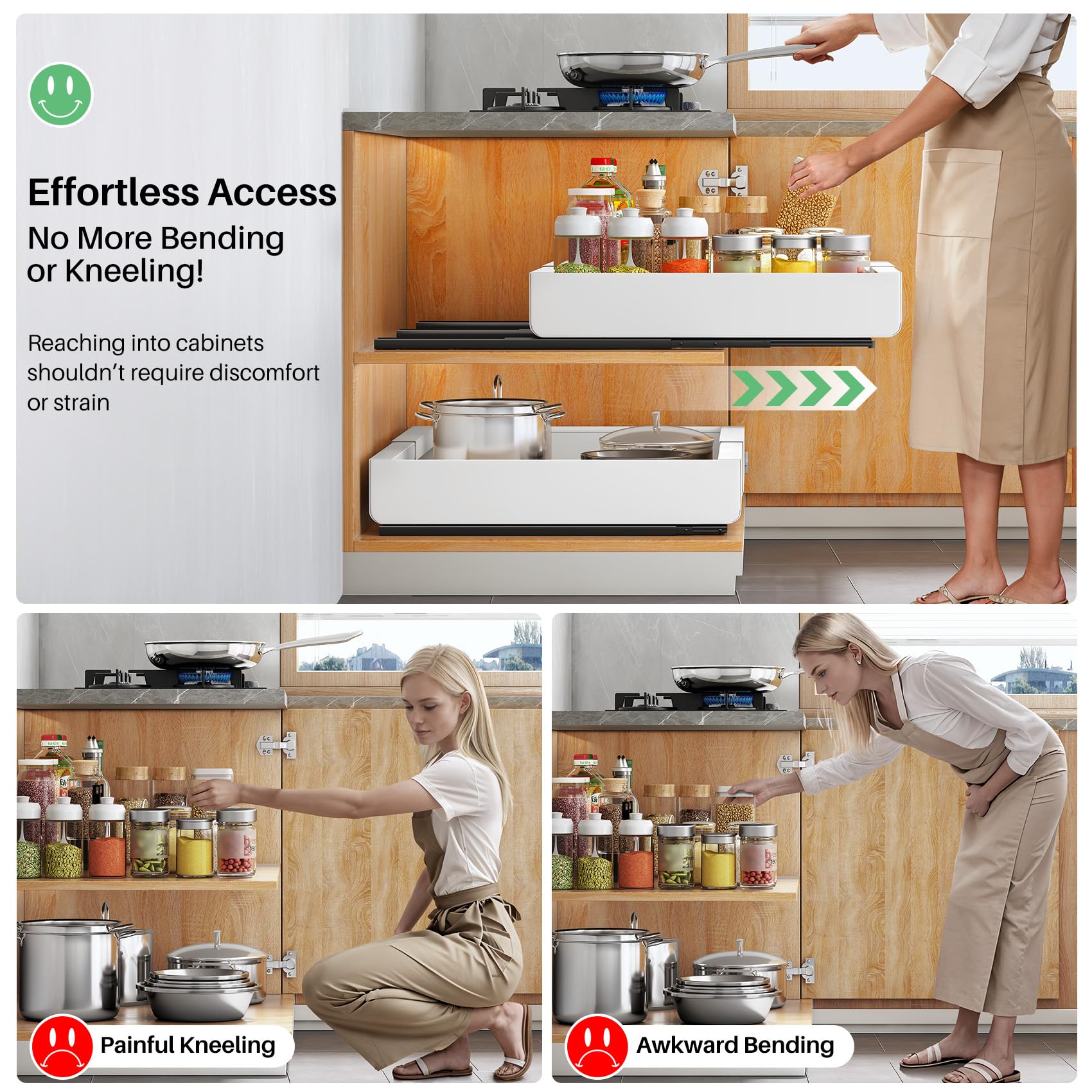 Kitstorack white two-pack complements modern kitchens while organizing space