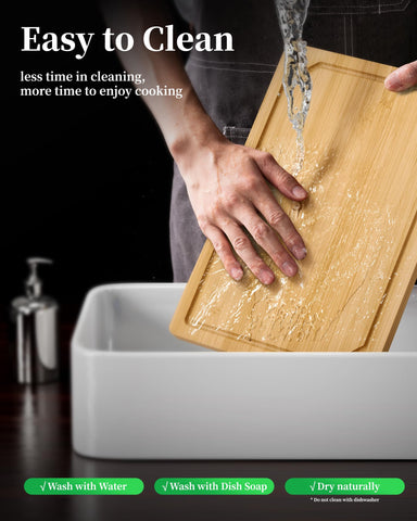 Kitsure bamboo board doubles as a stylish charcuterie serving board