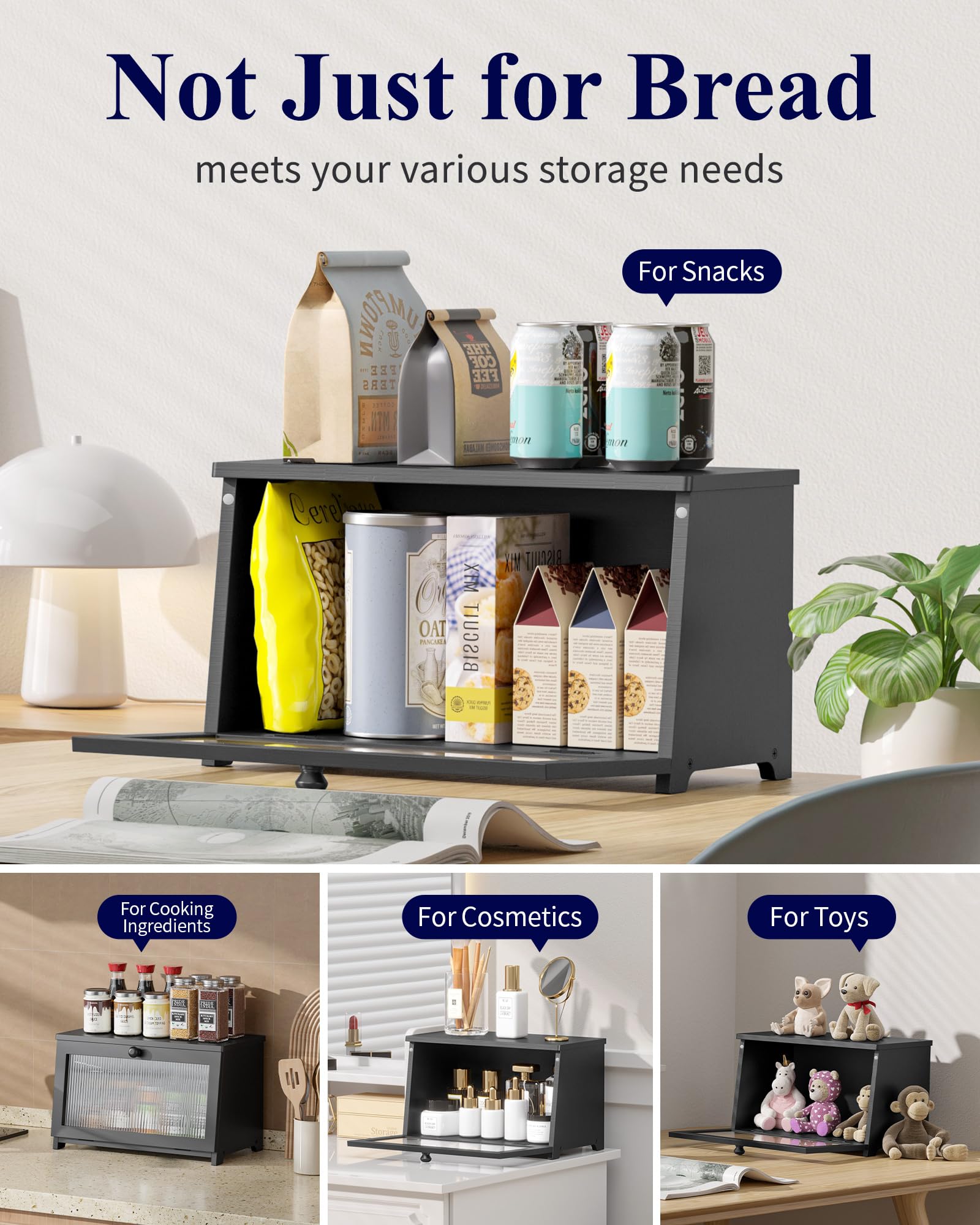 Kitsure bread box easy assembly with all tools included for quick setup.