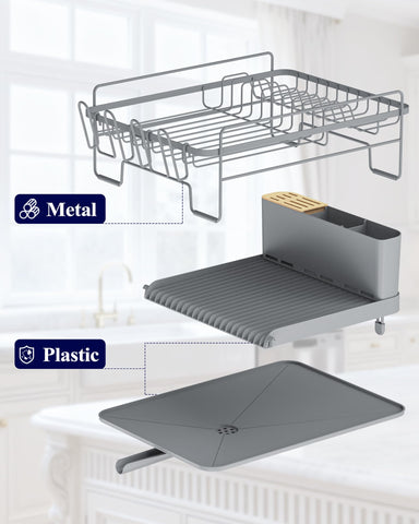 Kitsure built-in knife and spoon holders organize utensils after washing.