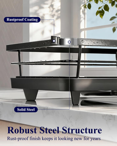 Rust-proof metal construction of Kitsure rack withstands busy kitchen use