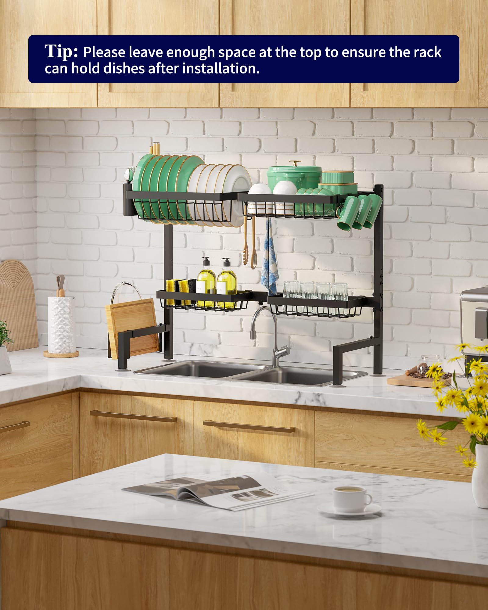Kitsure drainage directs water into the sink for dry counters.