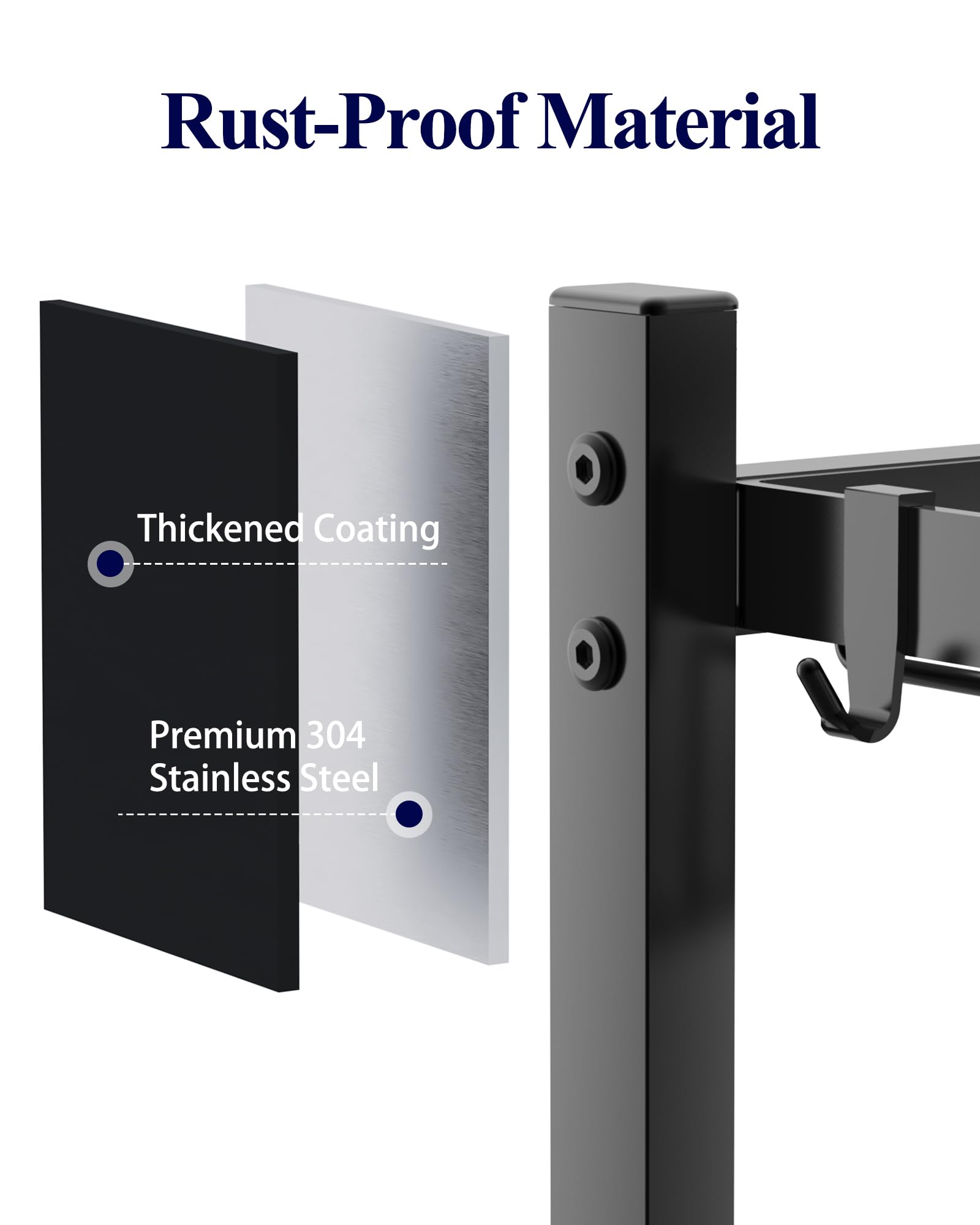 Kitsure utensil holder and hooks tidy utensils quickly.