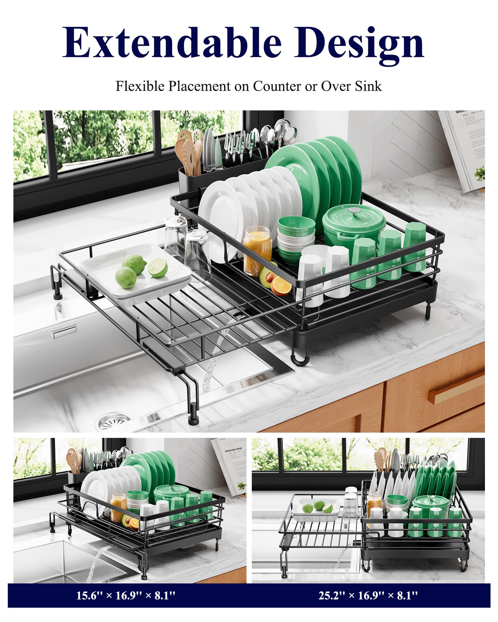 Kitsure easy-to-assemble dish rack for quick setup