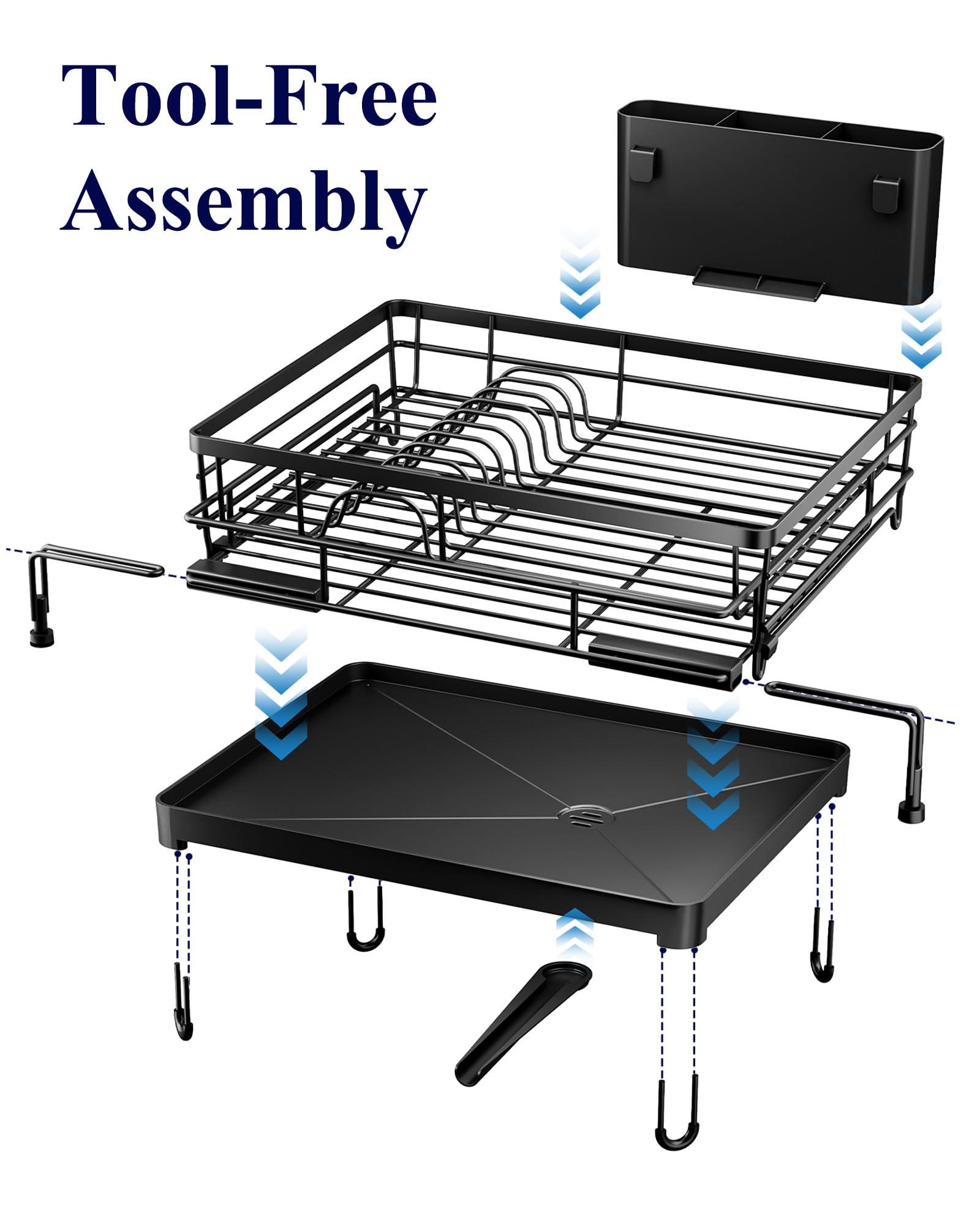 Kitsure removable draining tray channels water into sink for mess-free drying