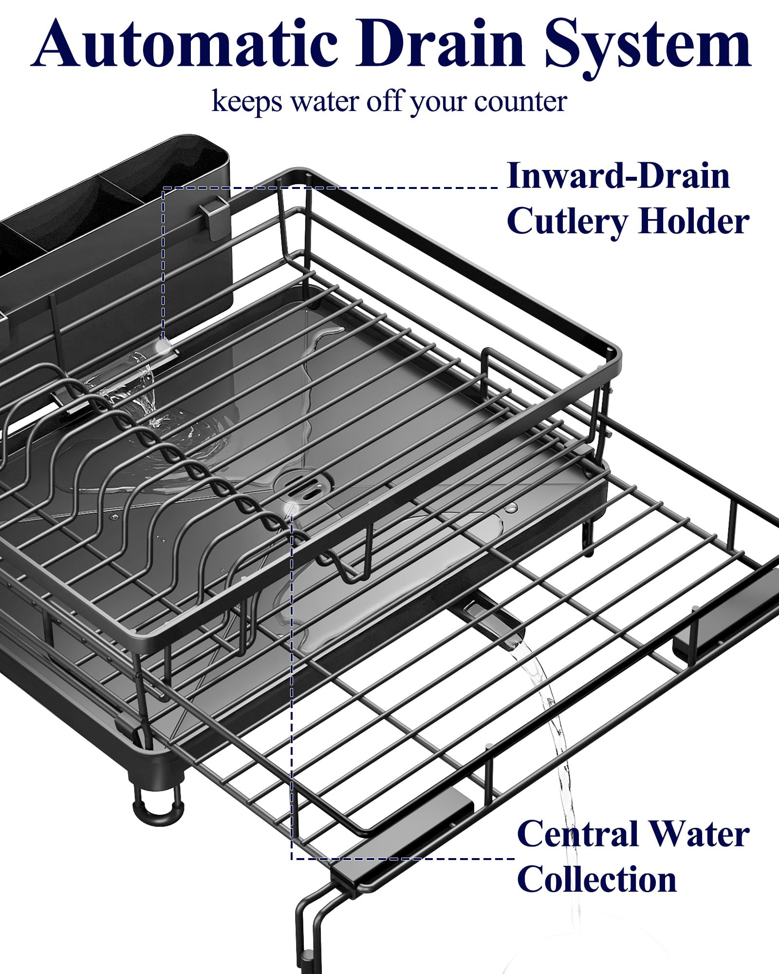 Kitsure rust-resistant dish rack frame for durable daily use