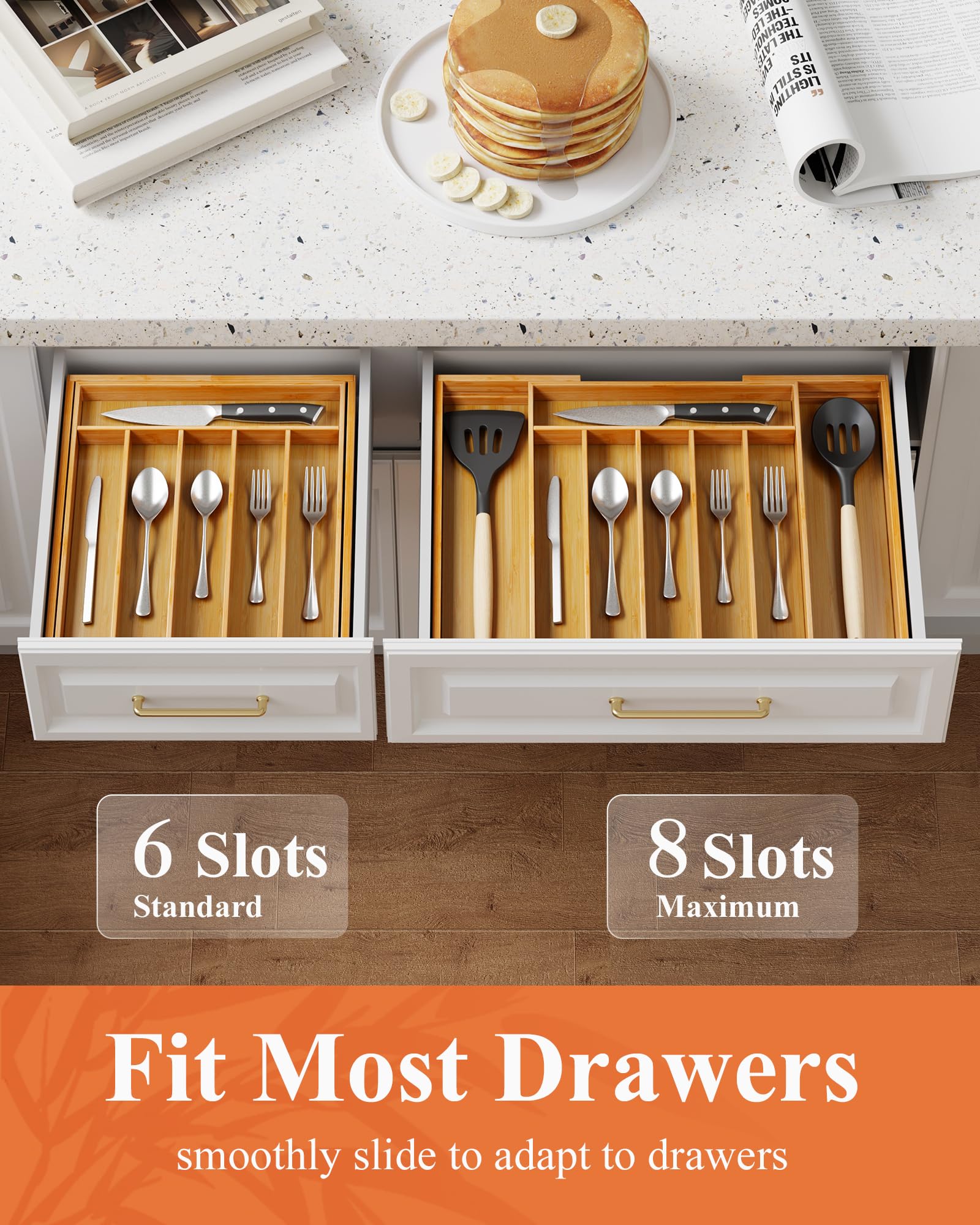 Kitsure water resistant design protects contents during busy cooking sessions.
