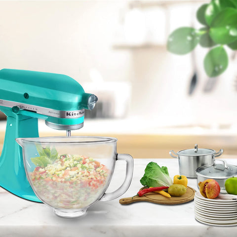 Kitwanda mixer bowl with handle for easy transfer and stable grip during use.