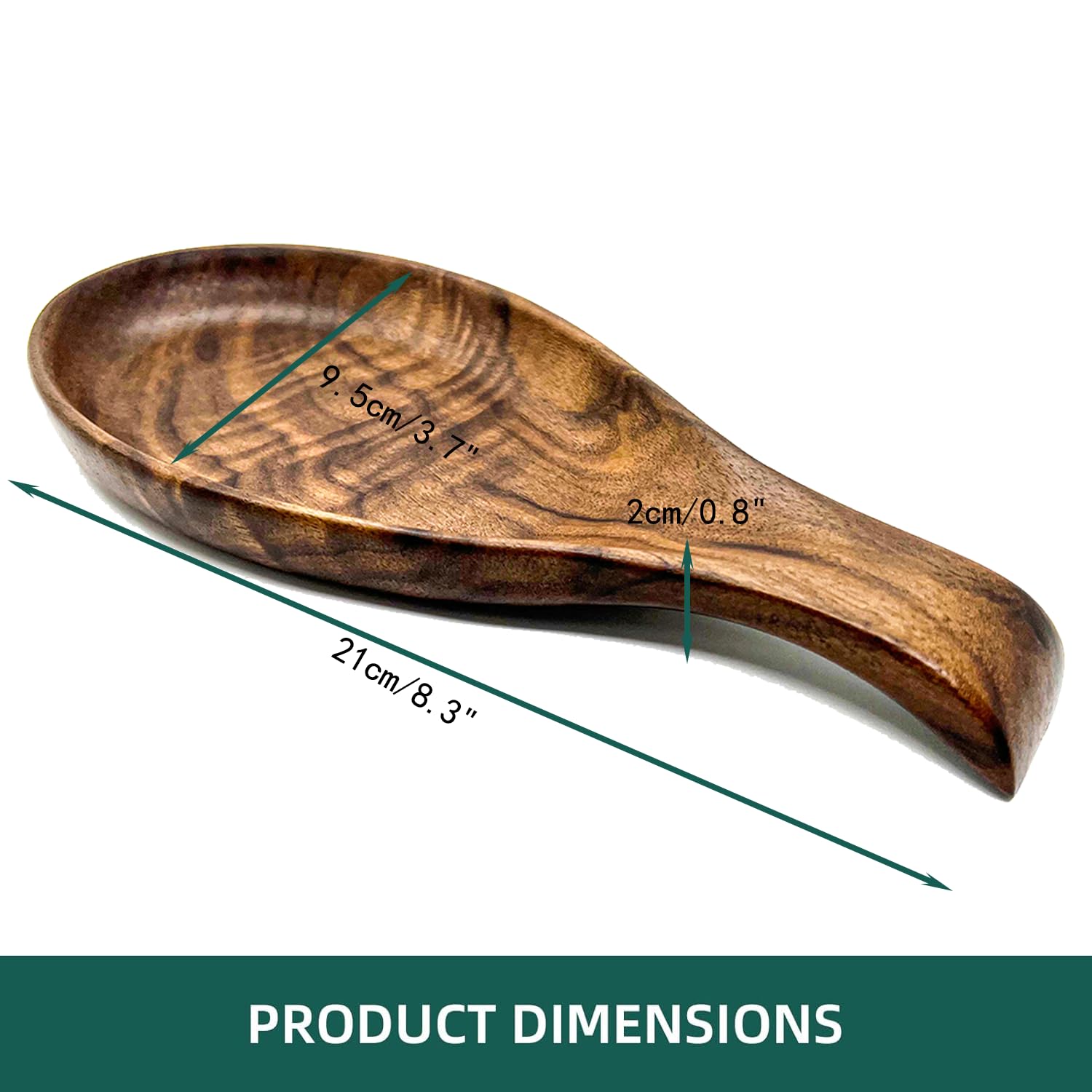 Close-up of walnut grain on Kityemo spoon rest with natural texture