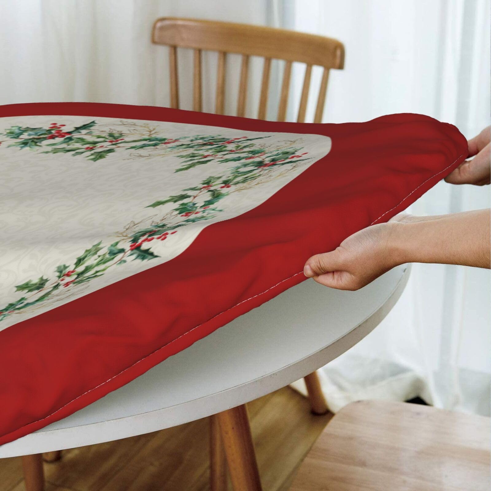 KiuLoam festive outdoor tablecloth suits patios and terraces with holiday charm.