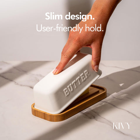 KIVY airtight lid butter dish sealed for longer freshness