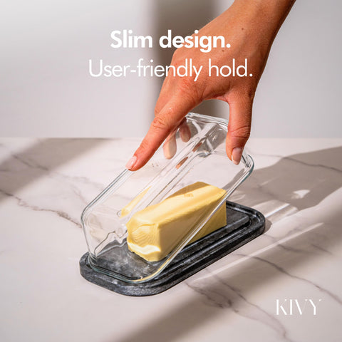 KIVY butter dish is dishwasher safe for quick cleanup.