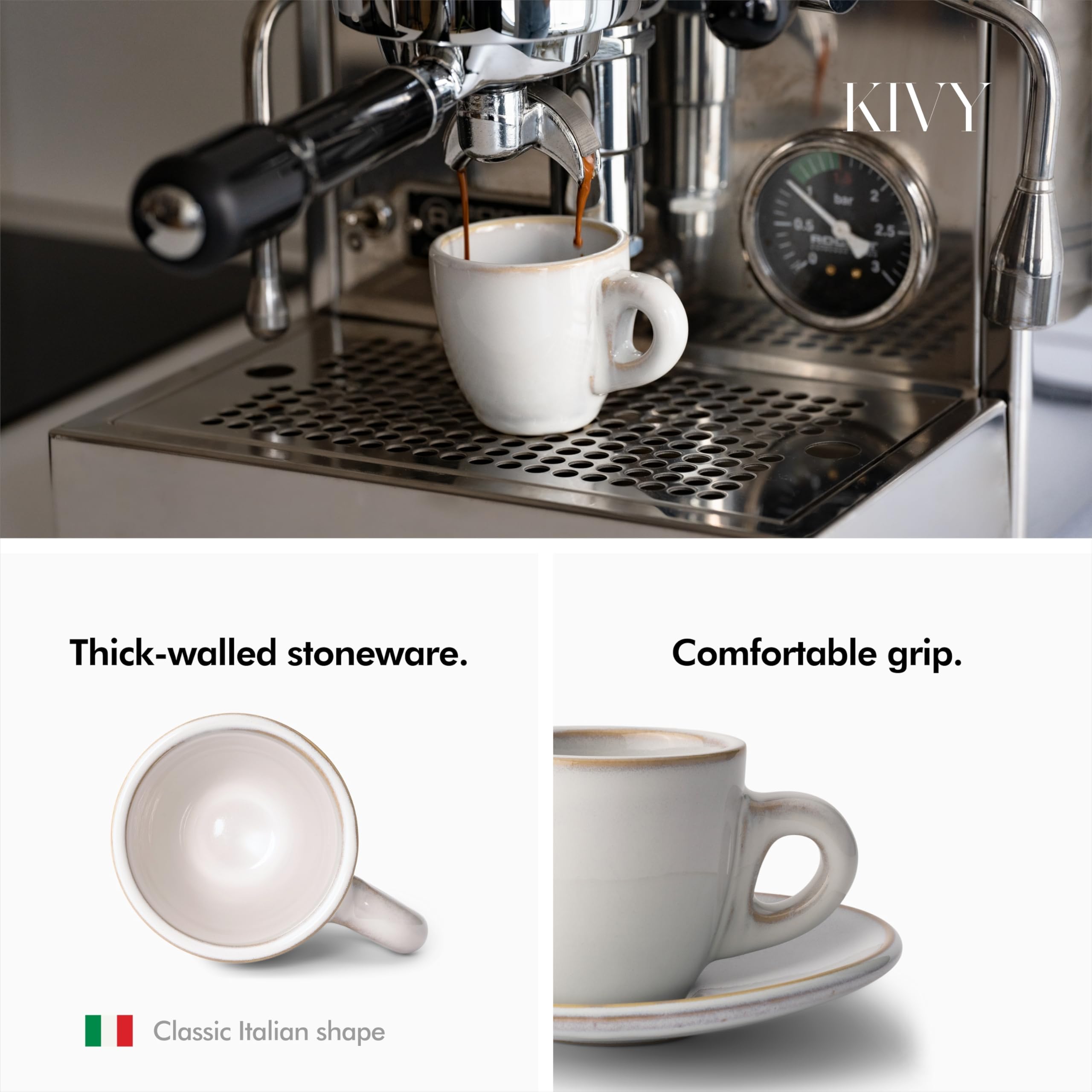 KIVY demitasse saucers set demonstrates classic elegance and convenient serving for guests