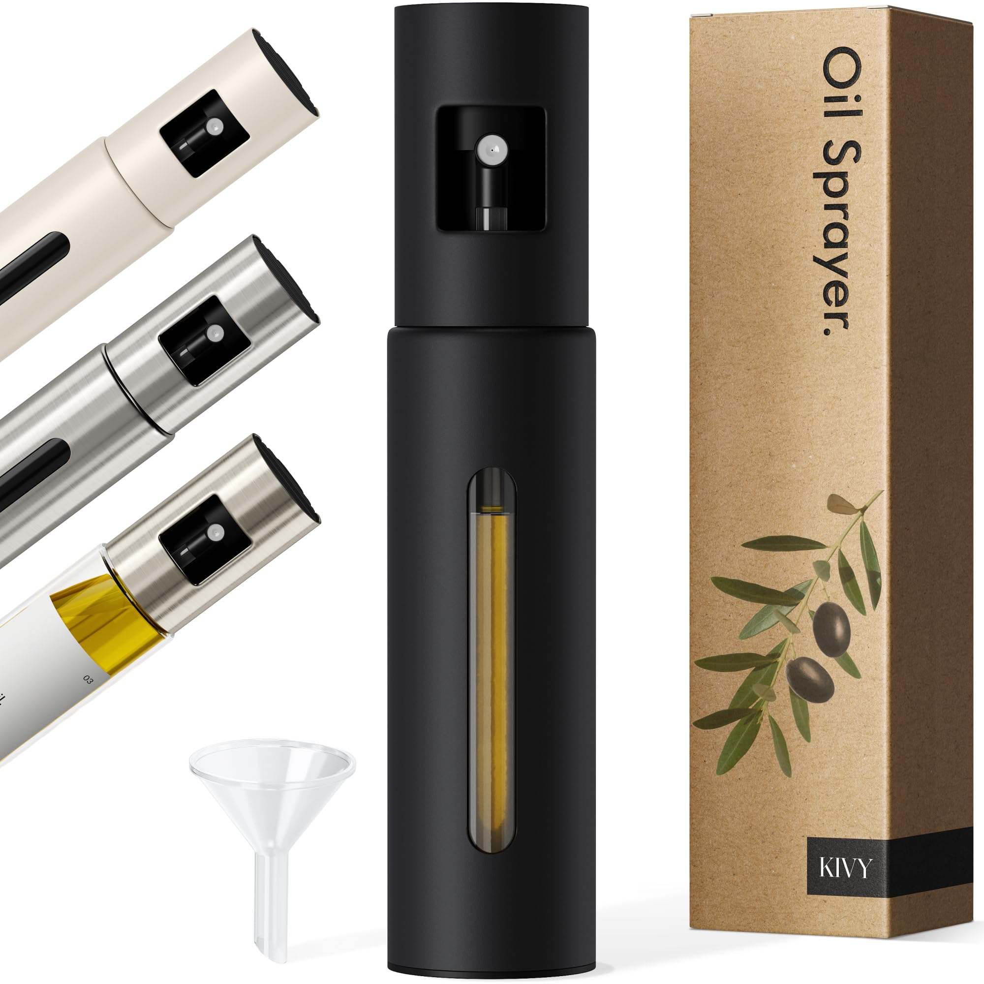 KIVY glass oil sprayer side view for precise kitchen spraying