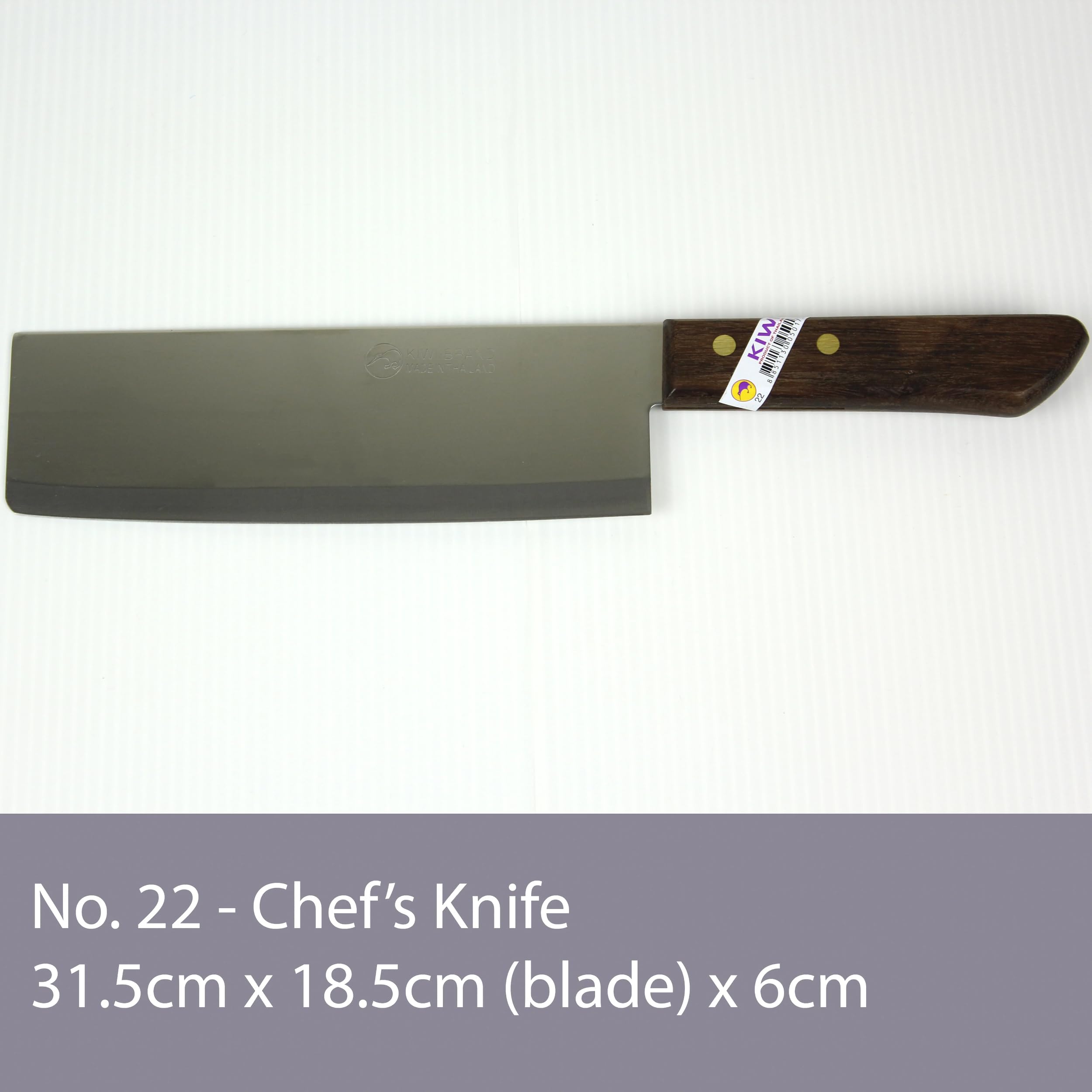 KIWI stainless-steel blade maintains edge through daily kitchen tasks.