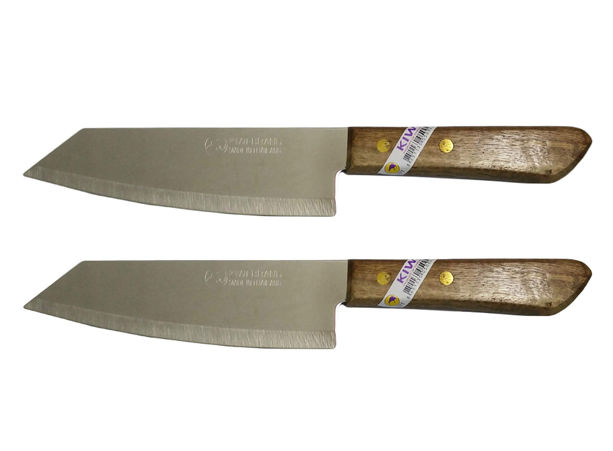 Kiwi Deba-style flexible stainless knife with ergonomic handle for precise fish prep.