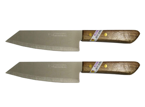 Kiwi Deba-style flexible stainless knife with ergonomic handle for precise fish prep.