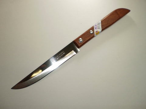 Kiwi 3-piece stainless steel knives with wood handles for precise kitchen prep.