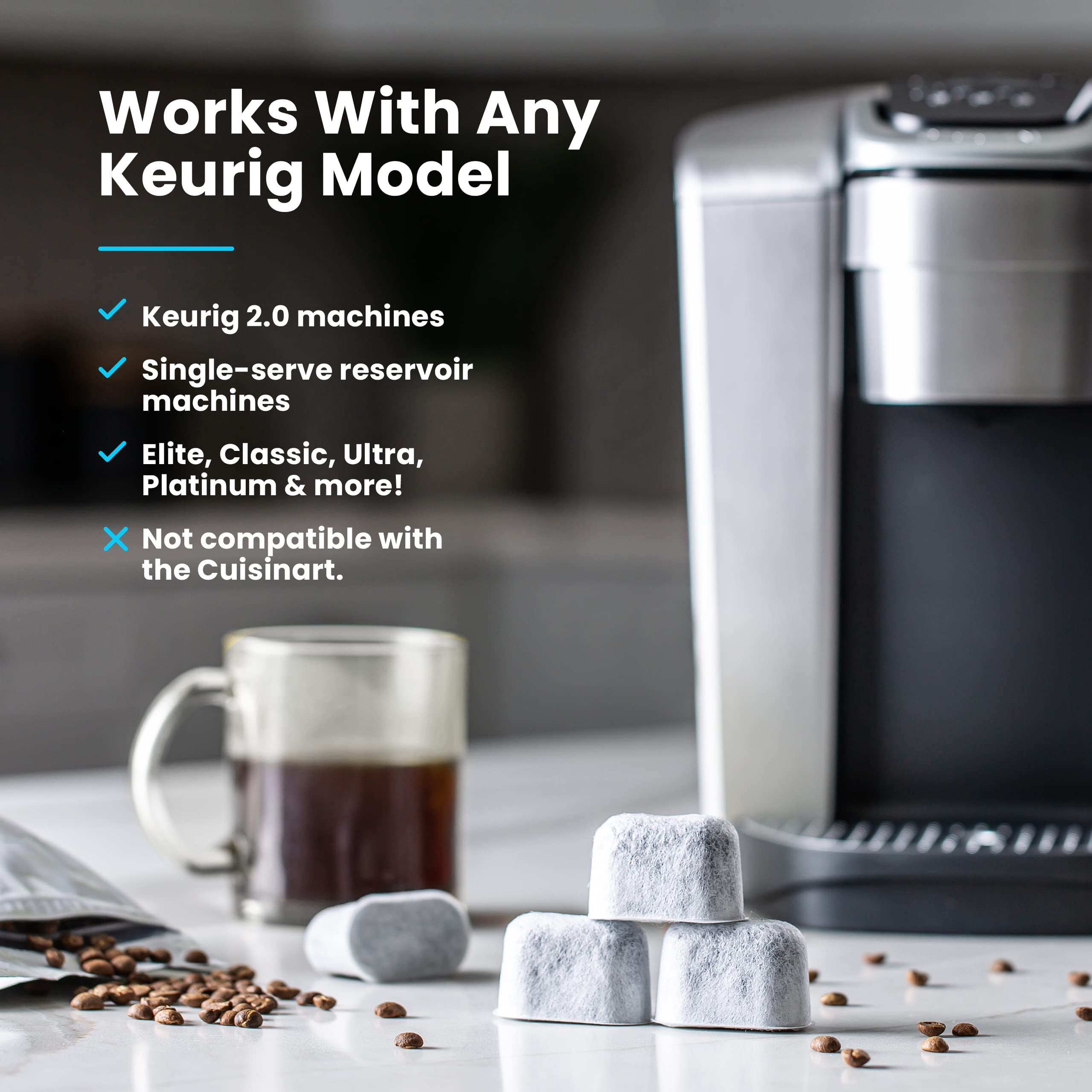 K&amp;J Keurig activated charcoal layer visible inside for impurities reduction.