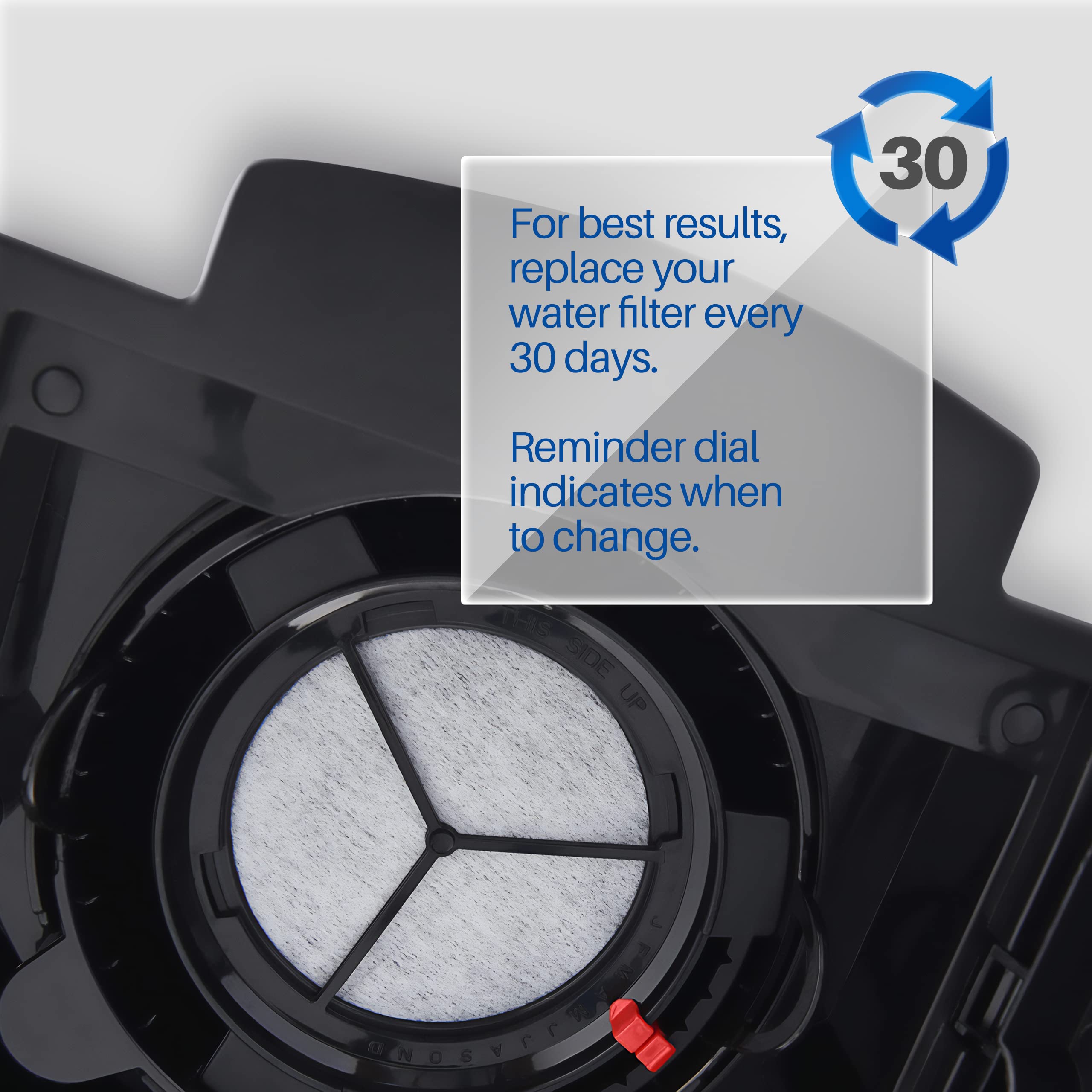 K&J Mr. Coffee charcoal disc filter designed for consistent performance.