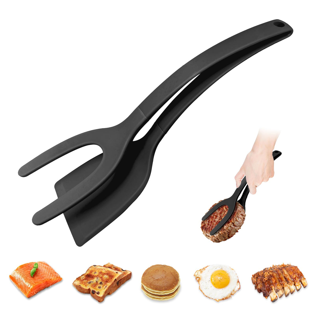 KJG silicone spatula head flip for flawless flips without scratching nonstick pans