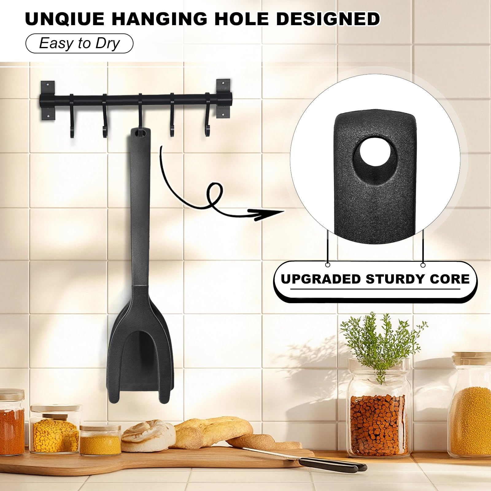 KJG ergonomic non-slip grip reduces fatigue during busy meal prep