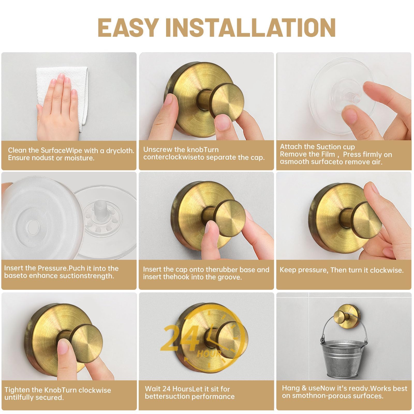 KJMAQI compact towel hook, space saving solution