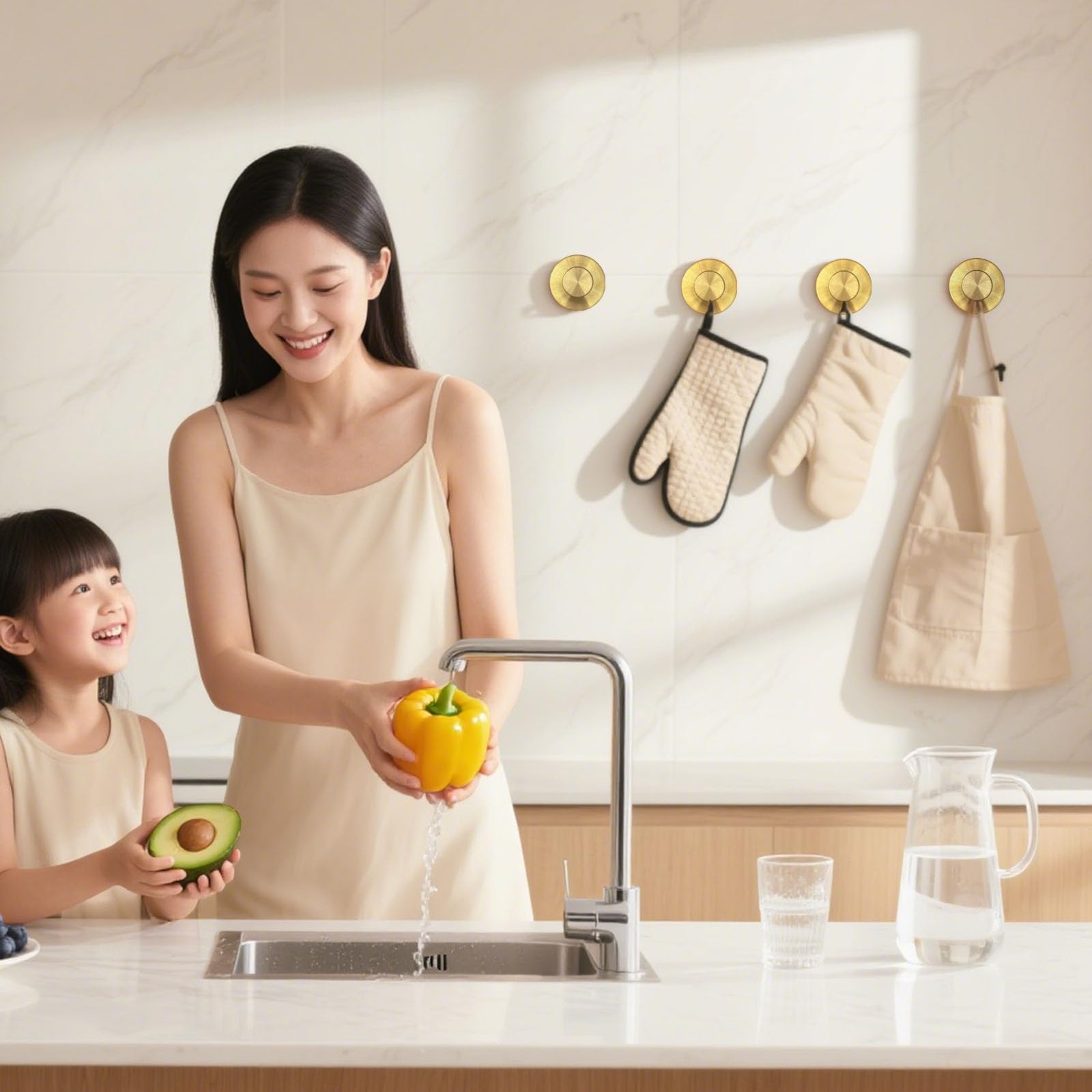 KJMAQI bathroom gold suction hook, rustproof and moisture resistant