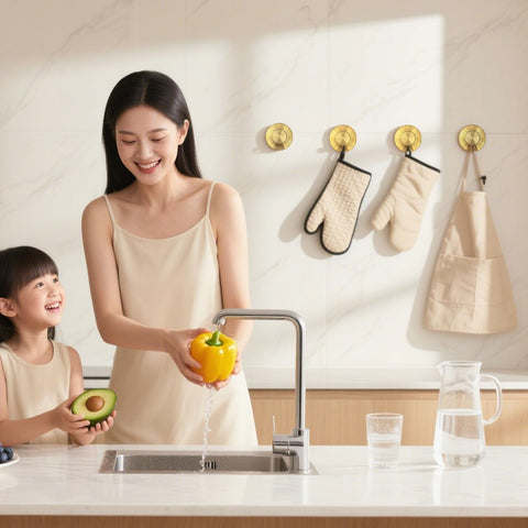 KJMAQI bathroom gold suction hook, rustproof and moisture resistant