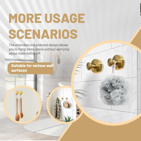 KJMAQI glass-surface hook in gold, leaves no marks