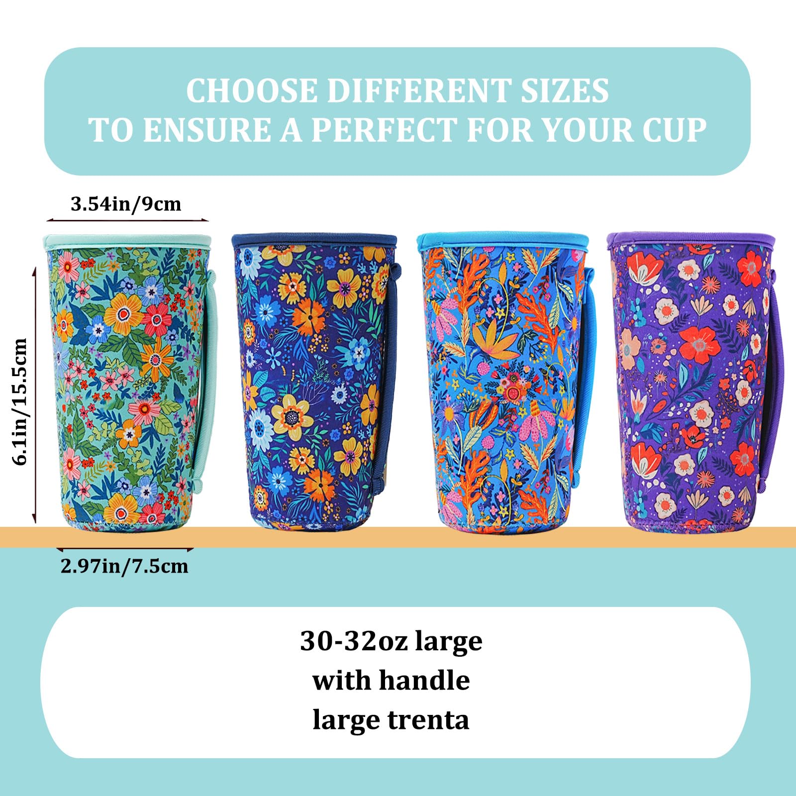 KJQJLY neoprene cup sleeve demonstrates durable reusable design for hot or cold beverages.