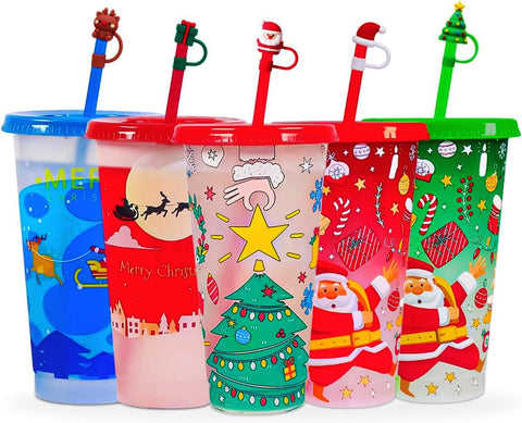 KJRIVER Christmas color-changing cups 24oz set colors your drinks for festive moments.