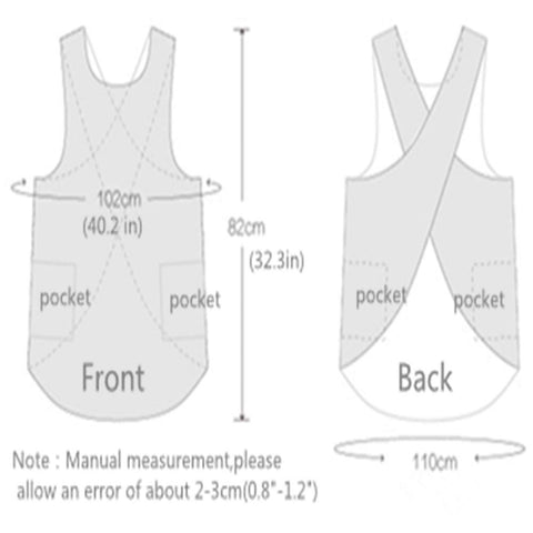 KKTOCHVC dimension-spec apron army green fits most with short back