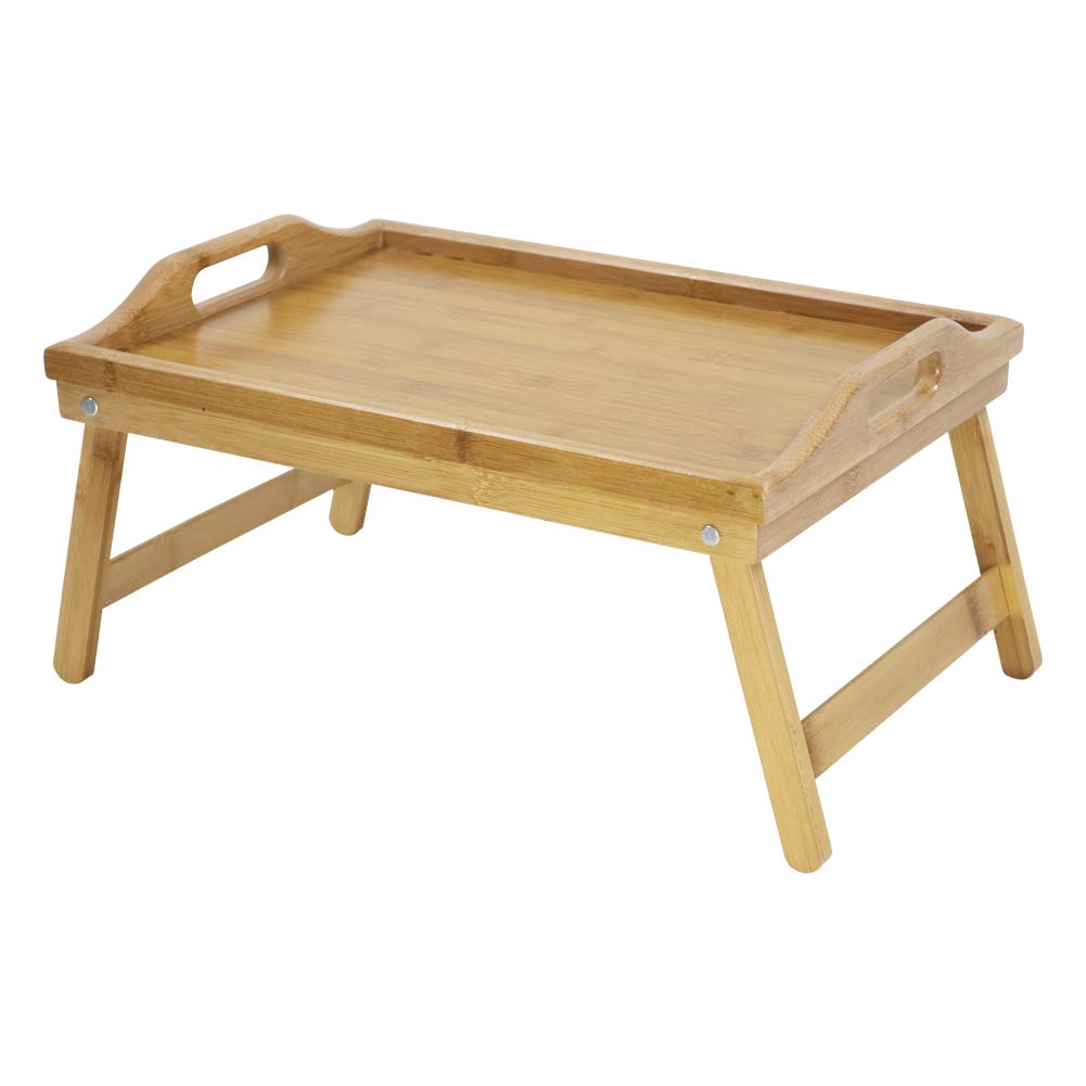 Natural bamboo grain finish on KKTONER bed tray enhances decor