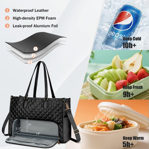 KKXIU thermal insulated lunch compartment keeps meals organized during the workday