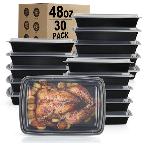 Kkyvvy 48oz meal prep container stack with lids for organized meal planning.
